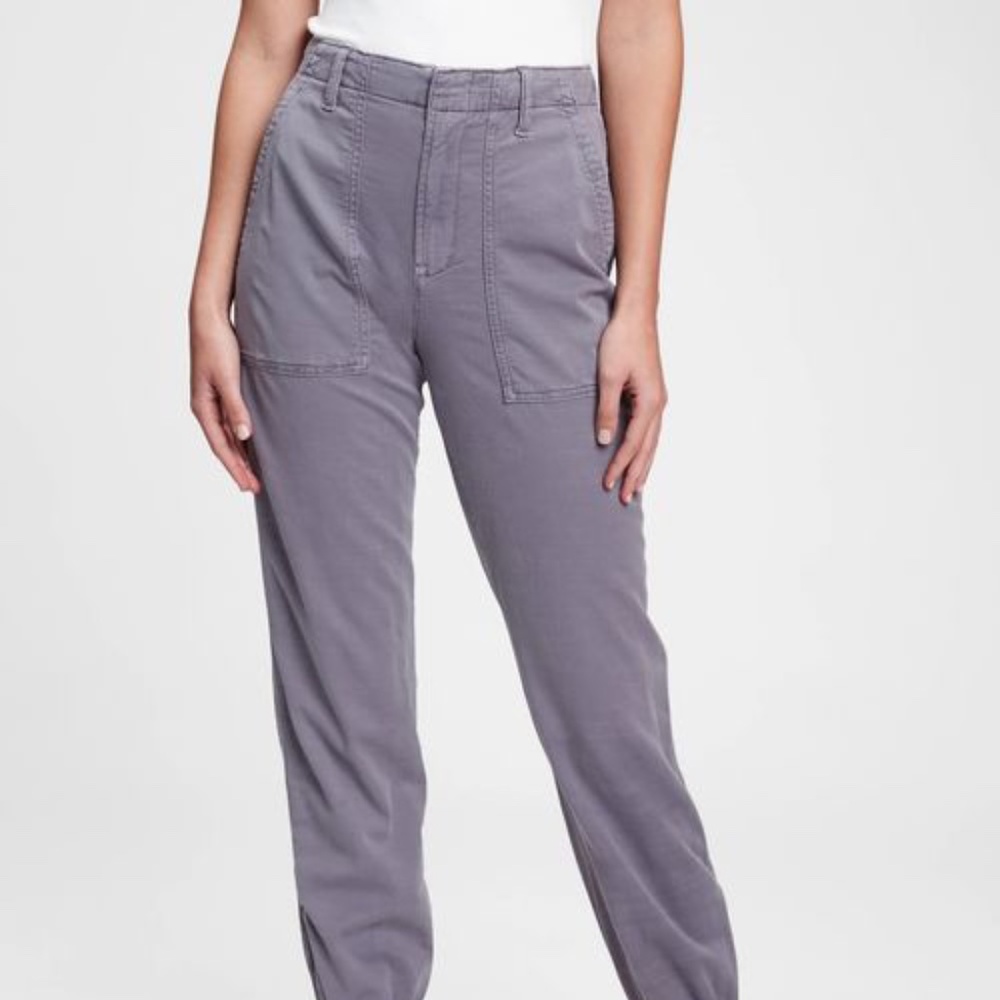 Gap Girlfriend Utility Joggers with Washwell in Storm Grey